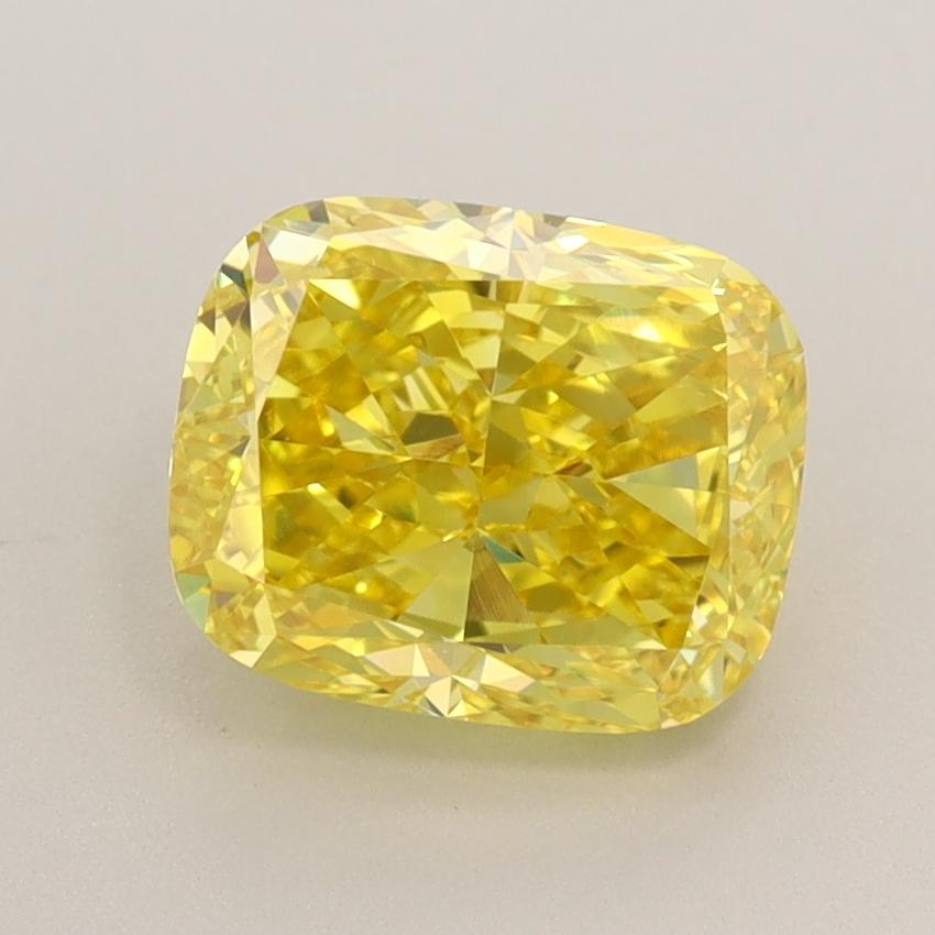 2.03 Ct. Fancy Vivid  Yellow Cushion Lab Grown Diamond