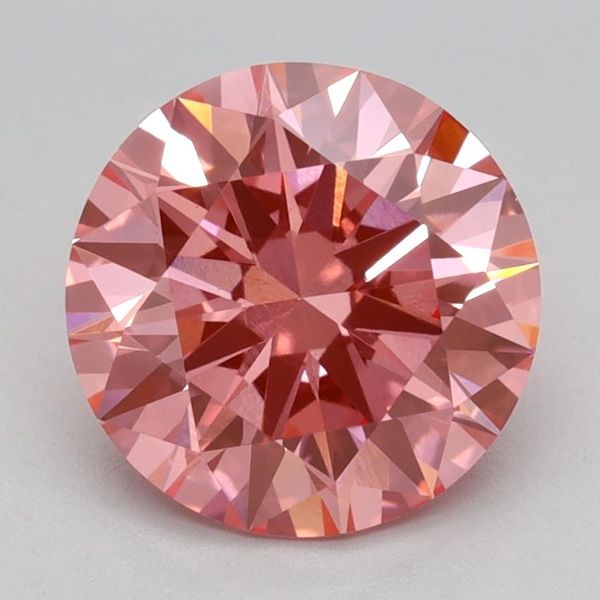 2.14 Ct. Fancy Vivid Pink Round Lab Grown Diamond