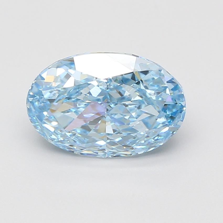 3.08 Ct. Fancy Vivid Blue Oval Lab Grown Diamond