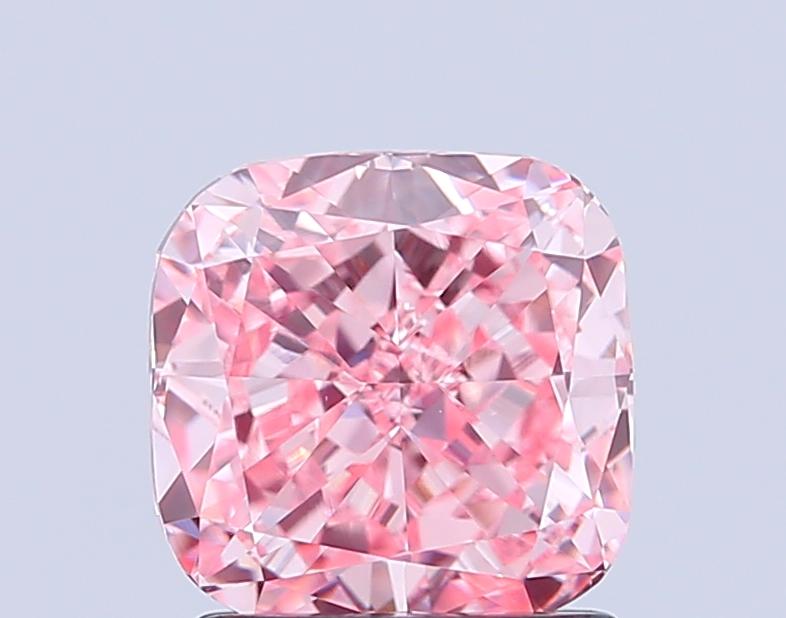 1.52 Ct. Fancy Vivid Pink Cushion Lab Grown Diamond