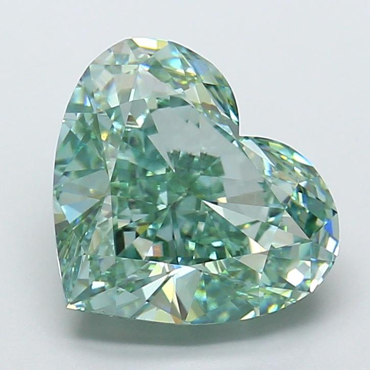 7.60 Ct. Fancy Vivid Green Heart Lab Grown Diamond