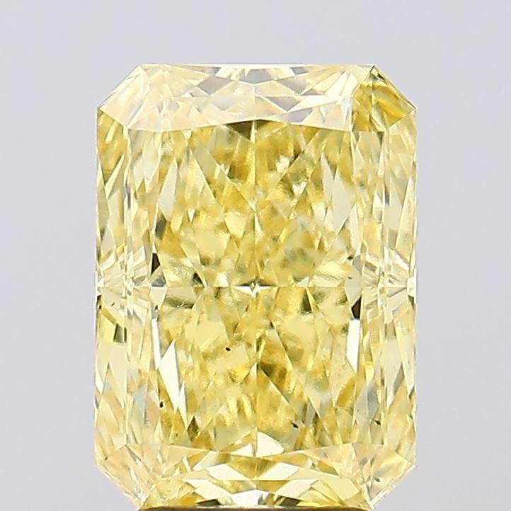 4.11 Ct. Fancy Vivid Yellow Radiant Lab Grown Diamond