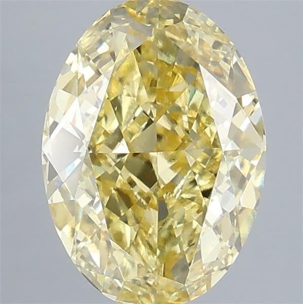 2.96 Ct. Fancy Intense Yellow Oval Lab Grown Diamond