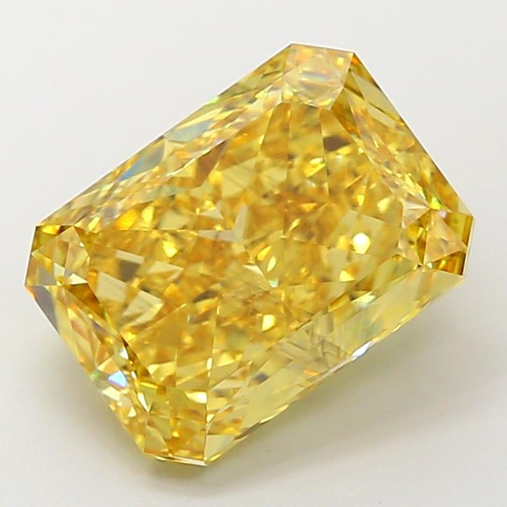 7.24 Ct. Fancy Vivid  Yellow Radiant Lab Grown Diamond