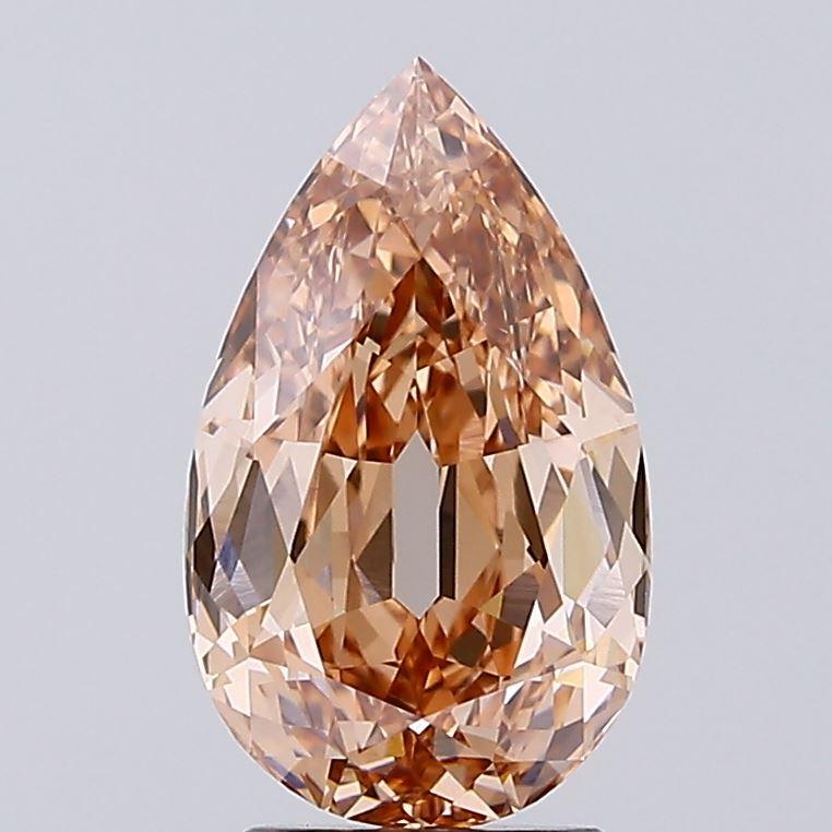 3.57 Ct. Light Pinkish Brown Pear Lab Grown Diamond