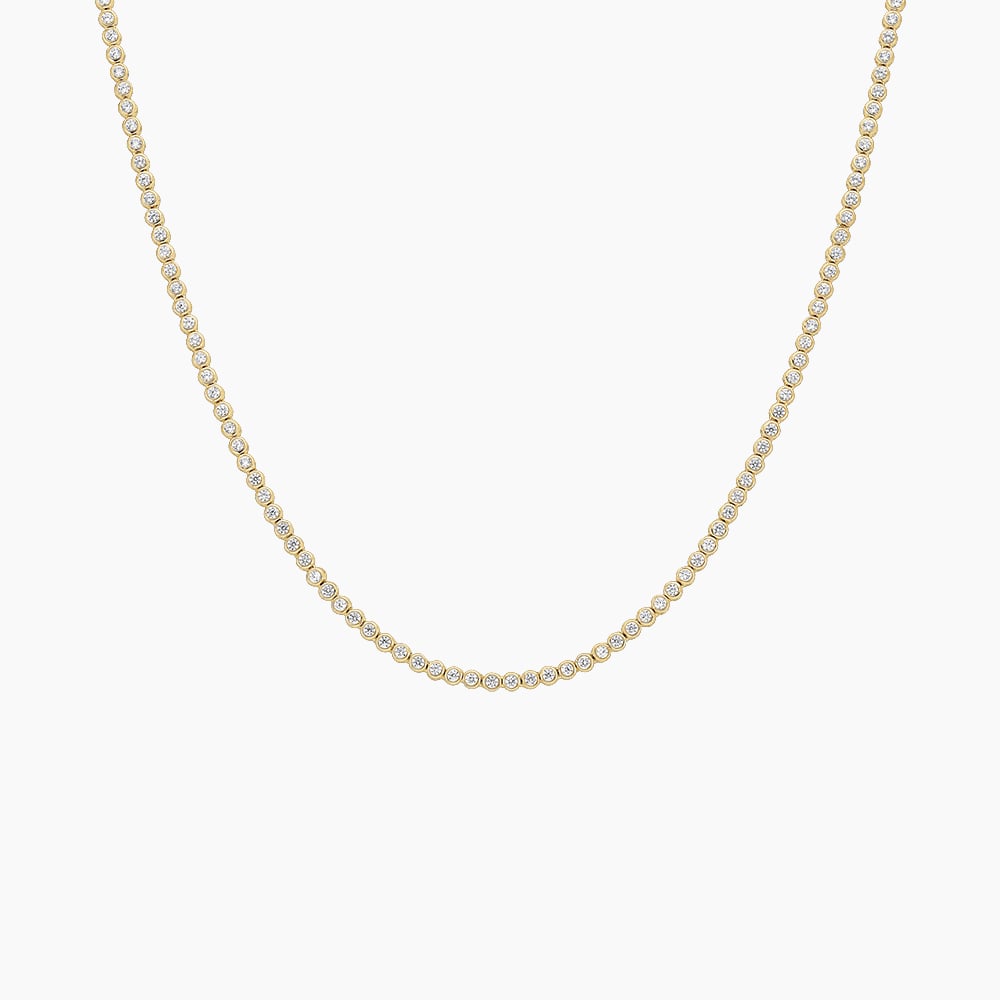 yellow gold 2 Carat Bezel Set Heart Tennis Necklace – Meira T Boutique