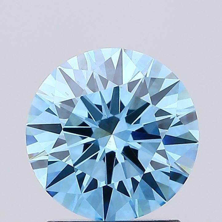 1.52 Ct. Fancy Vivid Blue Round Lab Grown Diamond