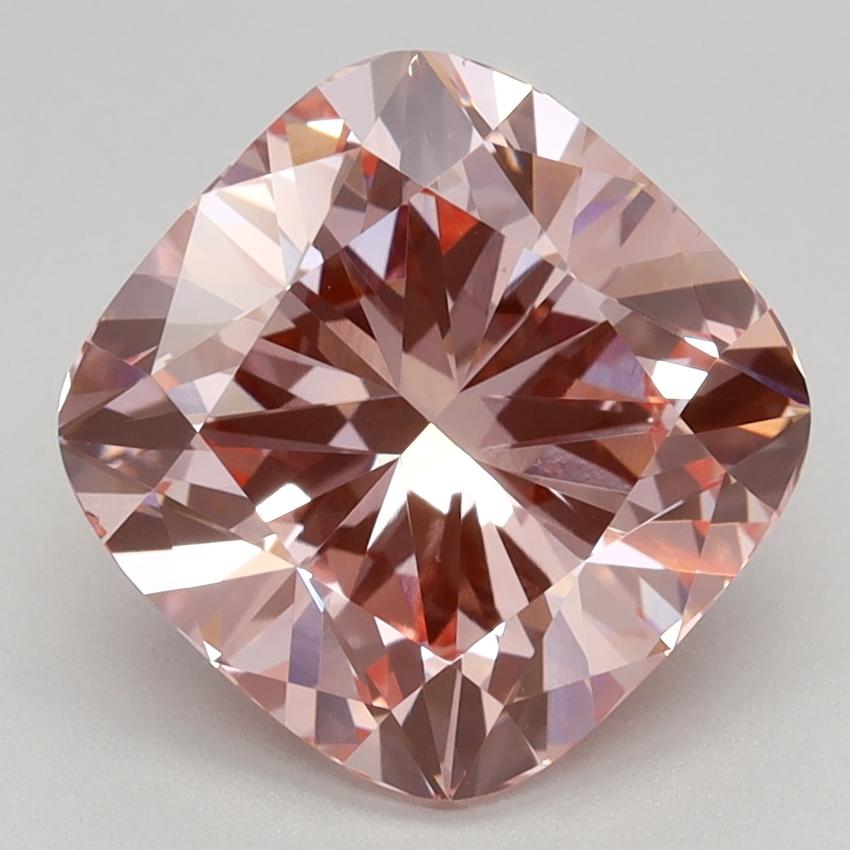 3.10 Ct. Fancy Vivid Pink Cushion Lab Grown Diamond