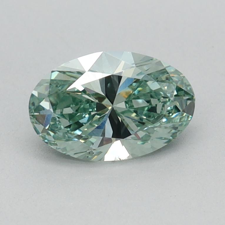 0.58 Ct. Fancy Vivid Green Oval Lab Grown Diamond