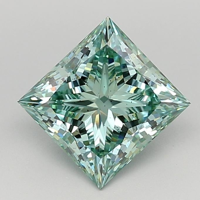 2.03 Ct. Fancy Vivid  Green Princess Lab Grown Diamond
