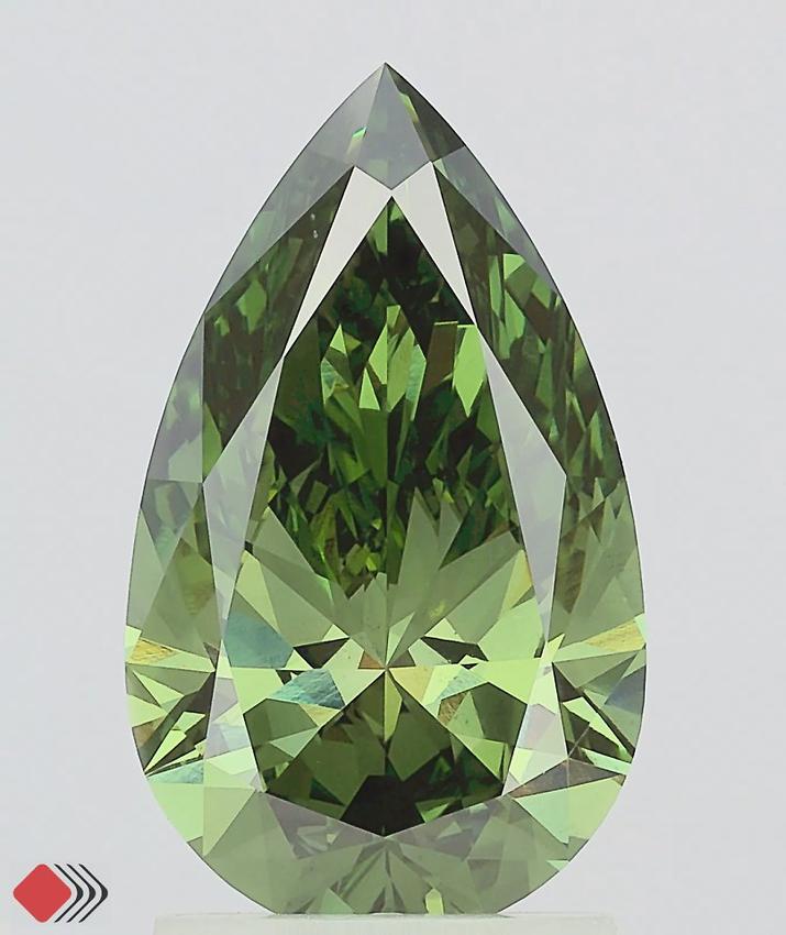 2.04 Ct. Fancy Vivid Green Pear Lab Grown Diamond