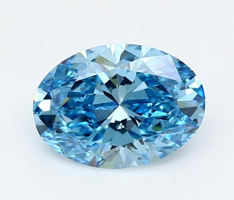 2.06 Ct. Fancy Vivid  Blue Oval Lab Grown Diamond