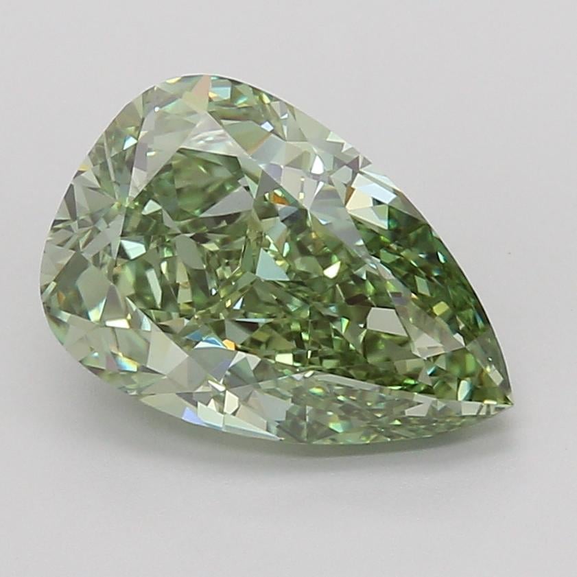 4.05 Ct. Fancy Vivid Green Pear Lab Grown Diamond