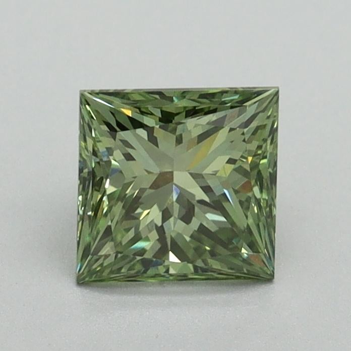 0.96 Ct. Fancy Vivid Green Princess Lab Grown Diamond