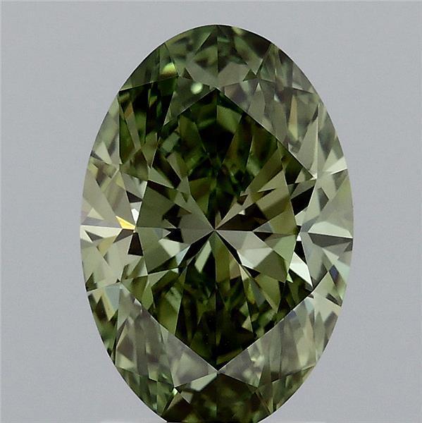 2.04 Ct. Fancy Vivid  Green Oval Lab Grown Diamond