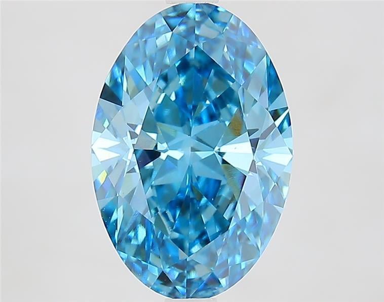 3.30 Ct. Fancy Vivid  Blue Oval Lab Grown Diamond