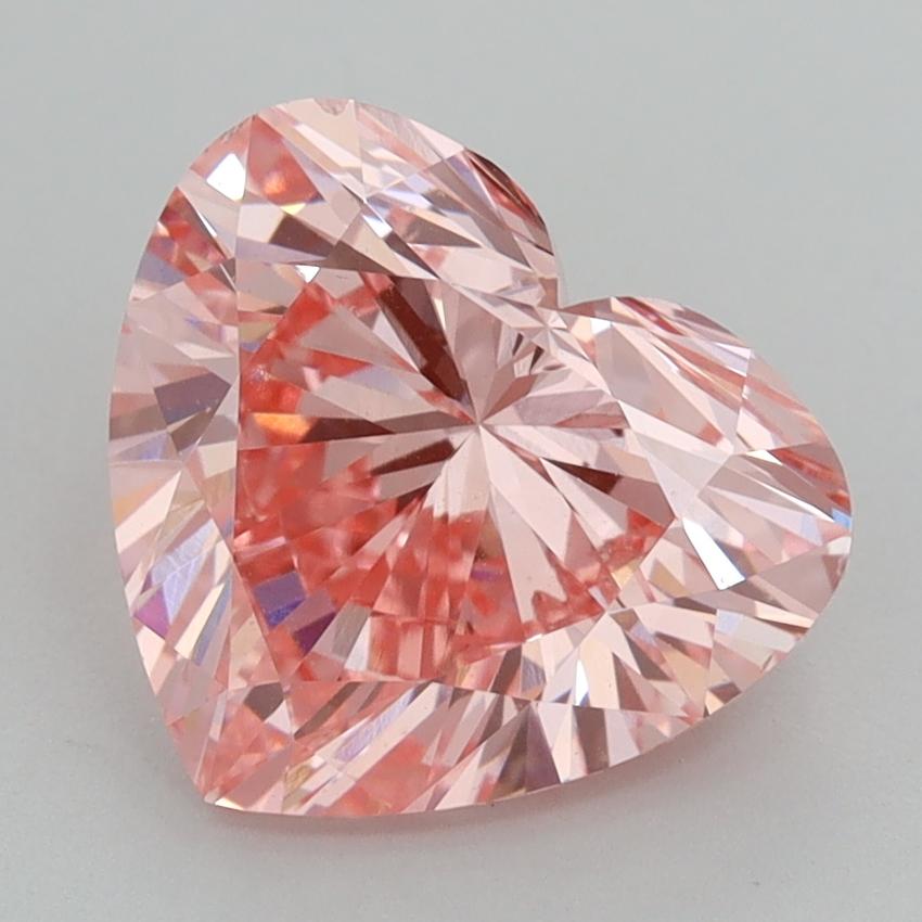 3.51 Ct. Fancy Vivid  Pink Heart Lab Grown Diamond