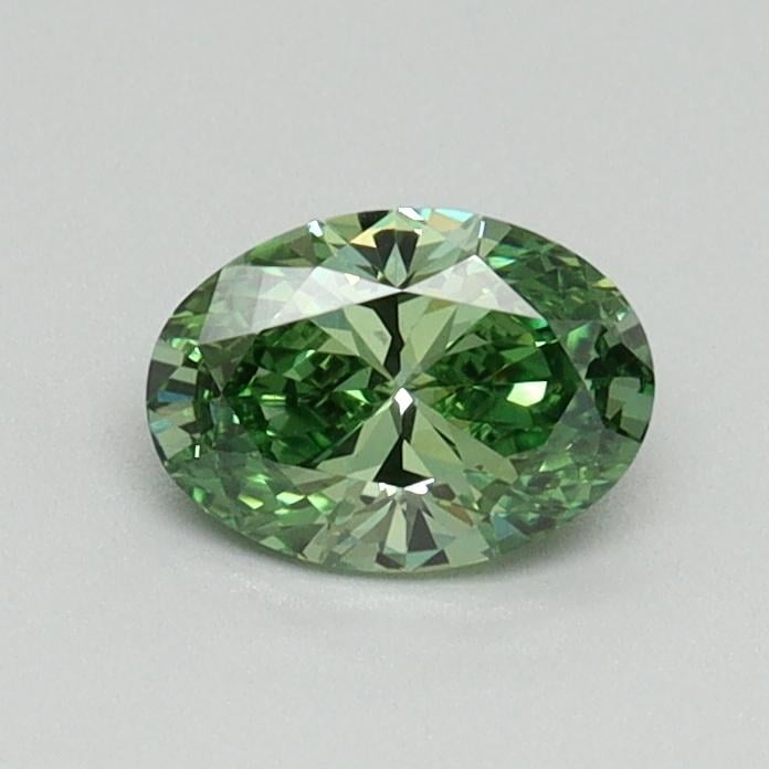 0.51 Ct. Fancy Vivid Green Oval Lab Grown Diamond