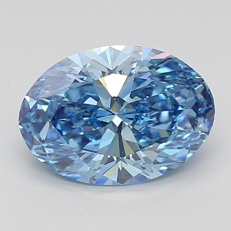 3.51 Ct. Fancy Vivid Blue Oval Lab Grown Diamond