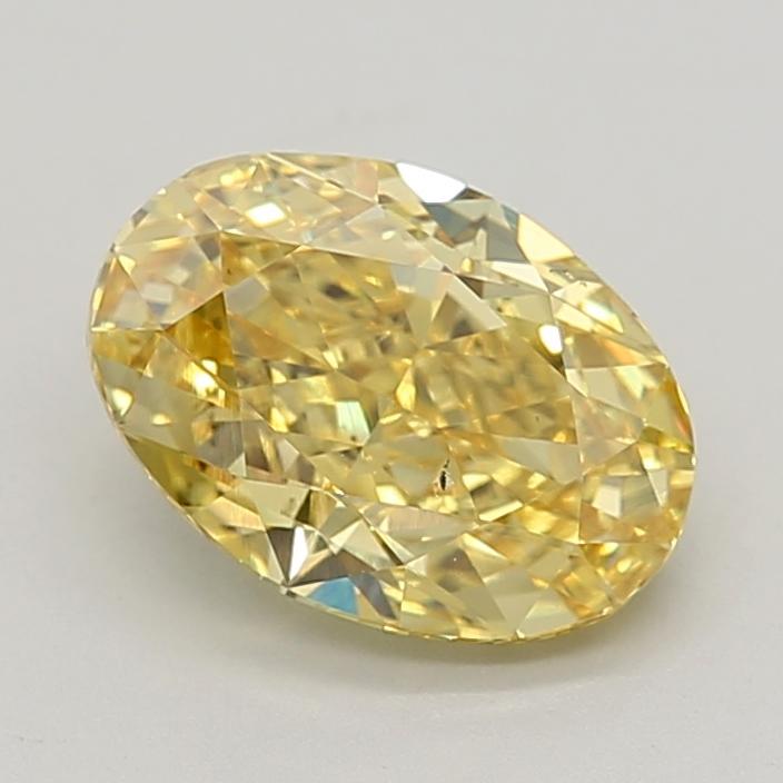 3.01 Ct. Fancy Vivid  Yellow Oval Lab Grown Diamond