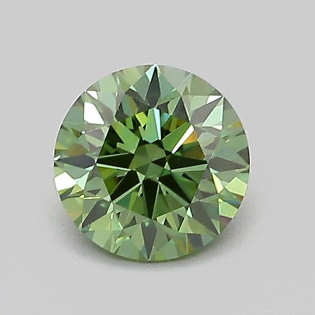 0.73 Ct. Fancy Vivid  Green Round Lab Grown Diamond