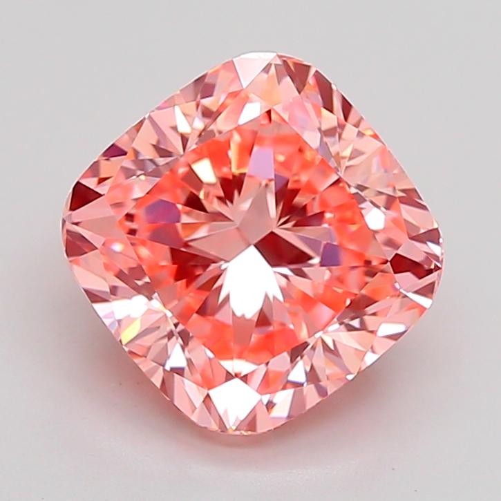 3.04 Ct. Fancy Vivid Pink Cushion Lab Grown Diamond