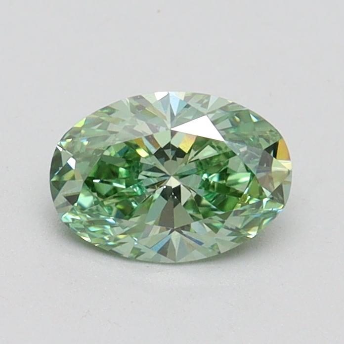 0.58 Ct. Fancy Vivid Green Oval Lab Grown Diamond