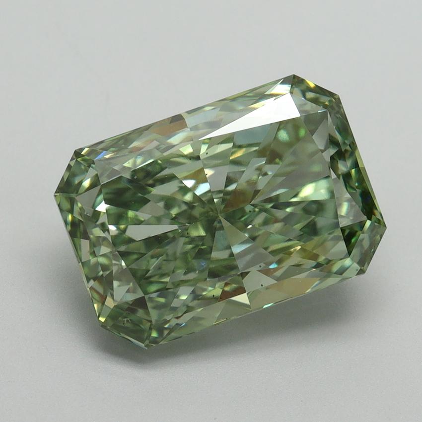 5.06 Ct. Fancy Vivid Green Radiant Lab Grown Diamond