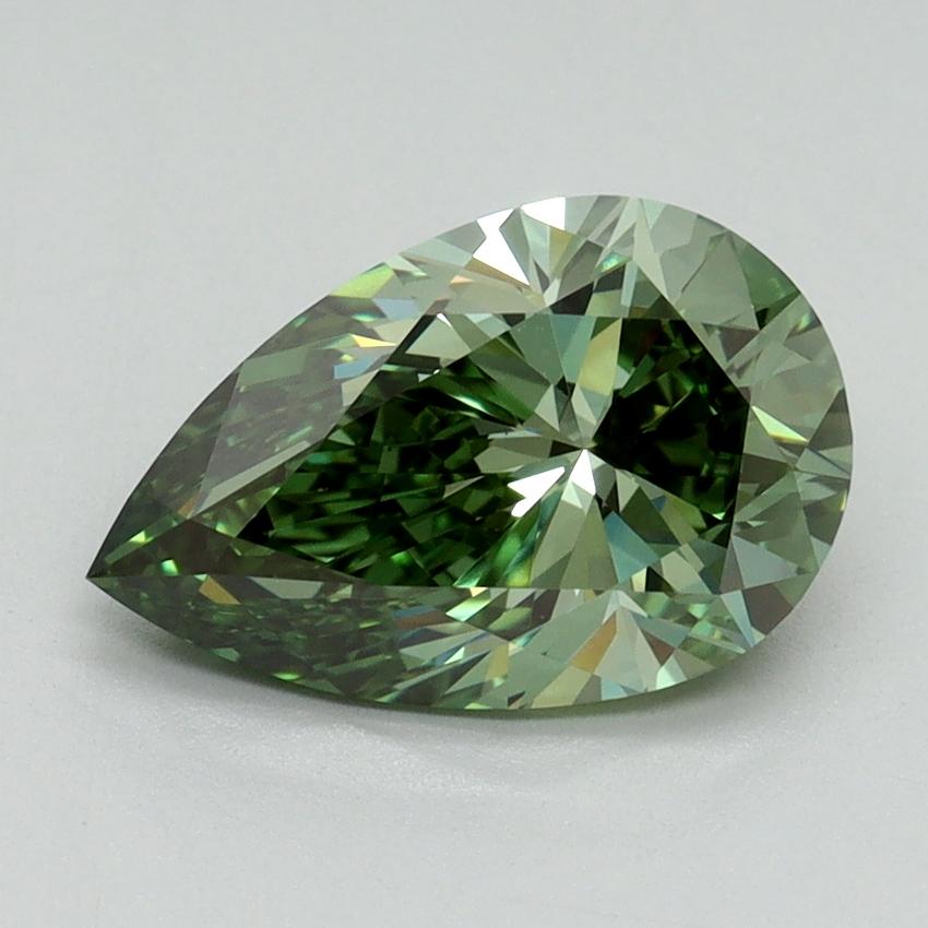 2.14 Ct. Fancy Vivid Green Pear Lab Grown Diamond