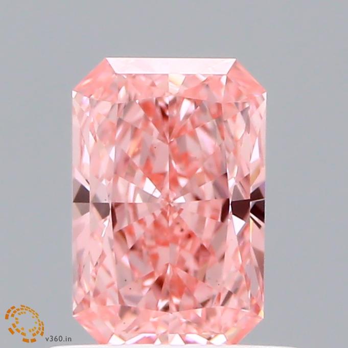 0.77 Ct. Fancy Vivid Pink Radiant Lab Grown Diamond