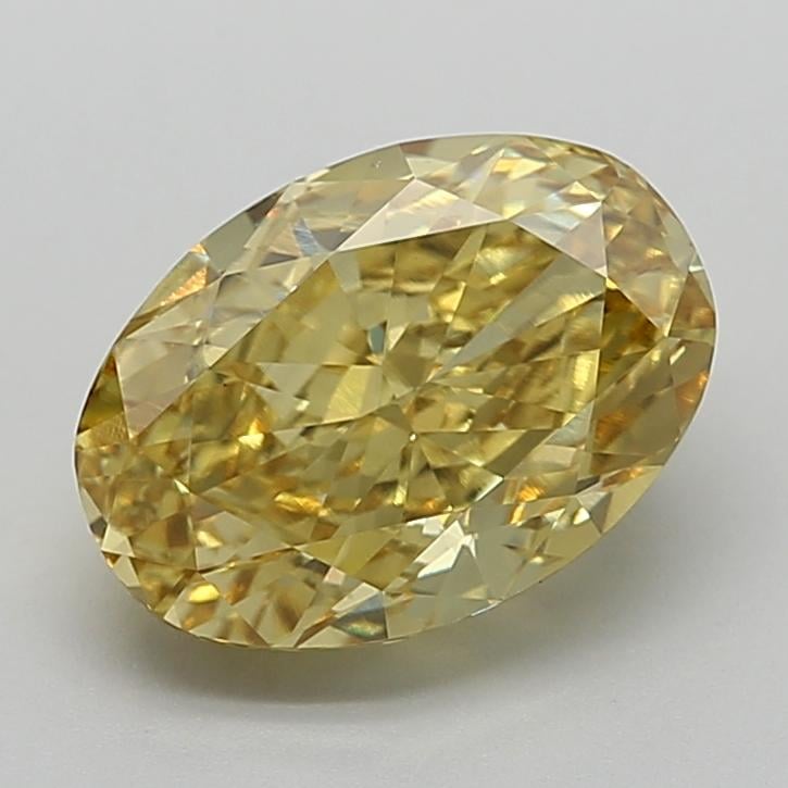 4.06 Ct. Fancy Vivid  Yellow Oval Lab Grown Diamond
