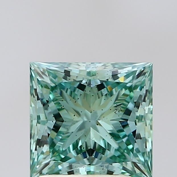 2.03 Ct. Fancy Vivid Green Princess Lab Grown Diamond