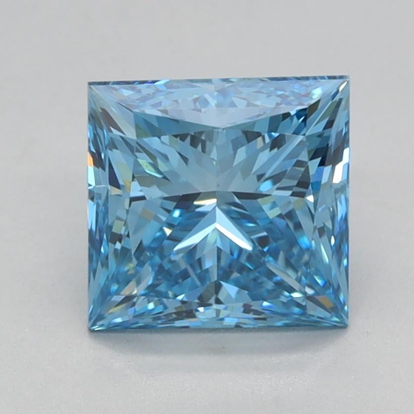 1.57 Ct. Fancy Vivid Blue Princess Lab Grown Diamond