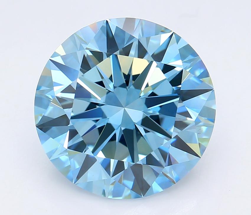 6.02 Ct. Fancy Vivid  Blue Round Lab Grown Diamond
