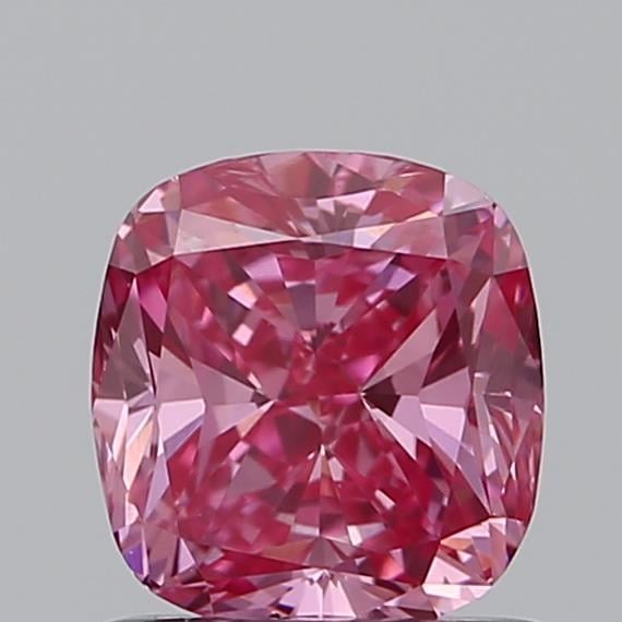 0.92 Ct. Fancy Vivid Pink Cushion Lab Grown Diamond