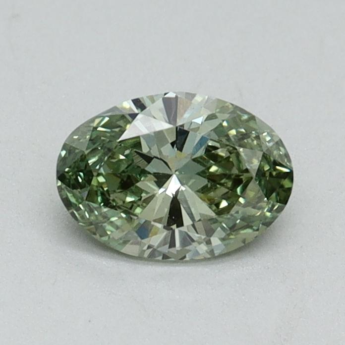 0.35 Ct. Fancy Vivid Green Oval Lab Grown Diamond