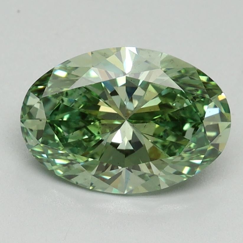 1.67 Ct. Fancy Vivid Green Oval Lab Grown Diamond