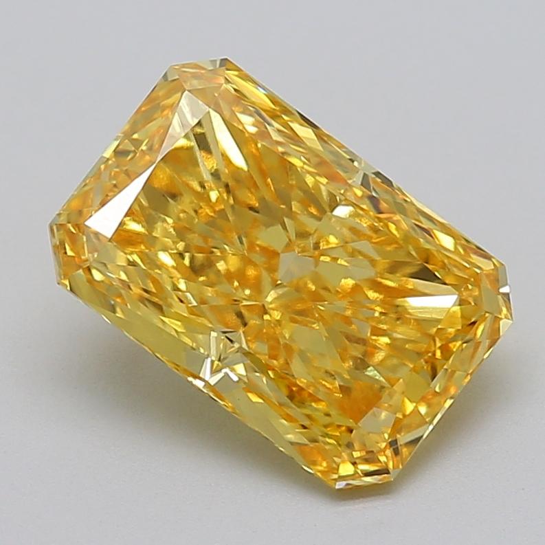 4.08 Ct. Fancy Vivid  Yellow Radiant Lab Grown Diamond