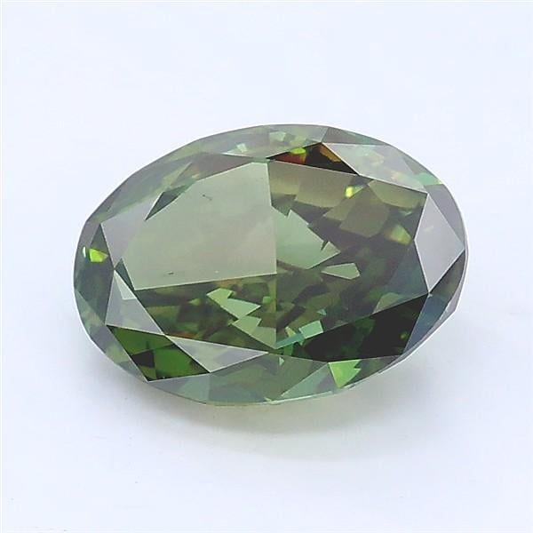 1.60 Ct. Fancy Vivid Green Oval Lab Grown Diamond
