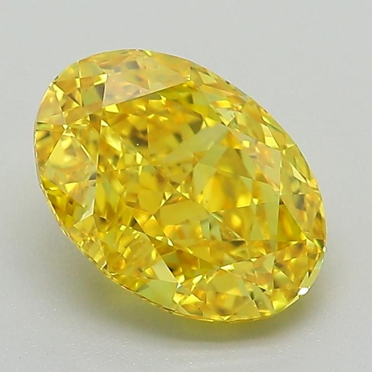 2.00 Ct. Fancy Vivid Yellow Oval Lab Grown Diamond