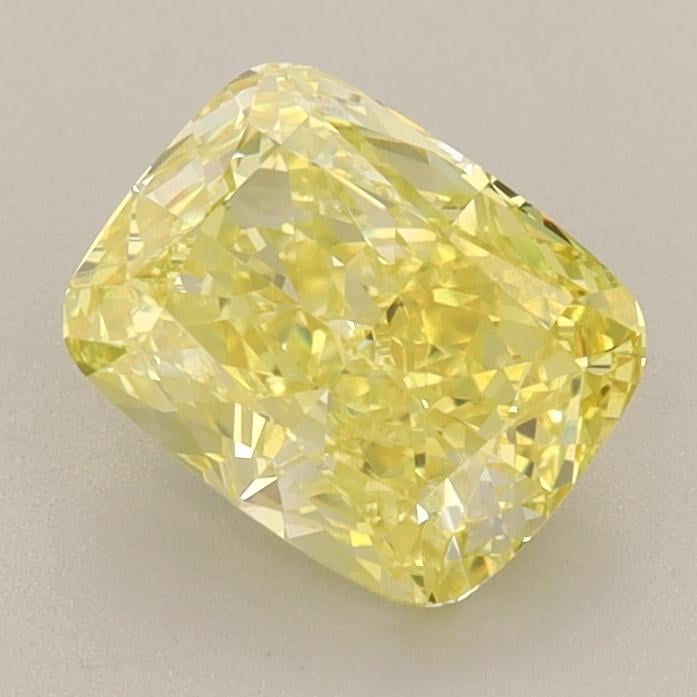 1.53 Ct. Fancy Vivid  Yellow Cushion Lab Grown Diamond