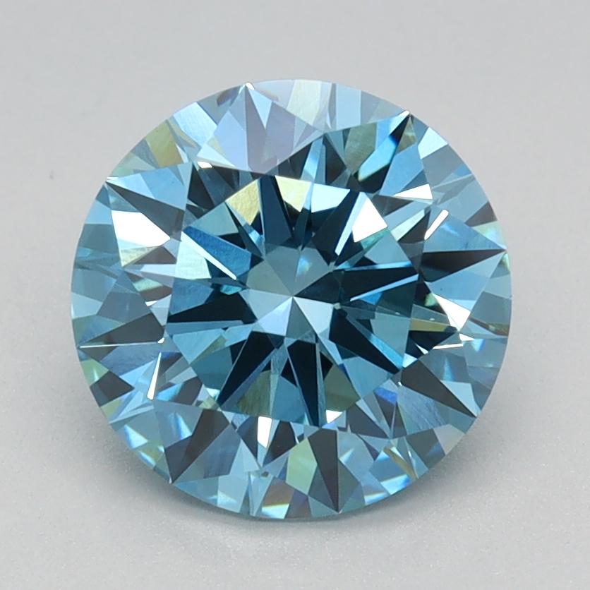 1.79 Ct. Fancy Vivid Blue Round Lab Grown Diamond