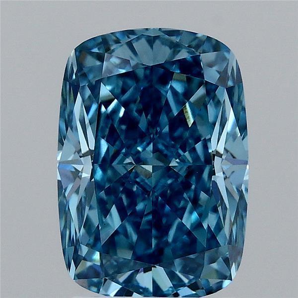2.58 Ct. Fancy Vivid Blue Cushion Lab Grown Diamond