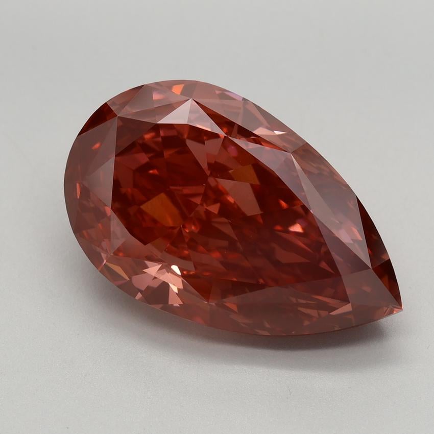 6.79 Ct. Fancy Vivid Brownish Pink Pear Lab Grown Diamond