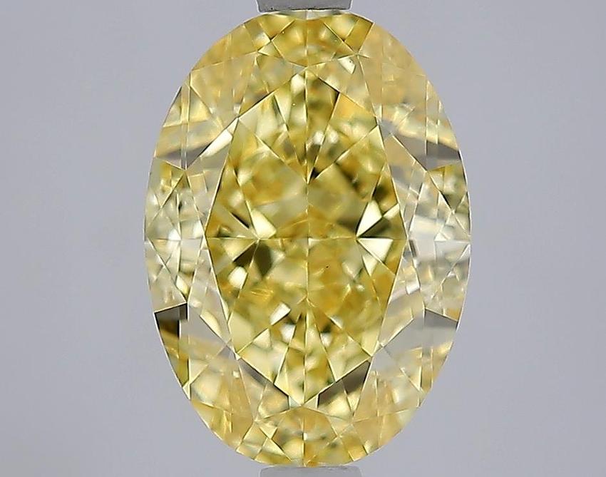 3.08 Ct. Fancy Intense  Yellow Oval Lab Grown Diamond