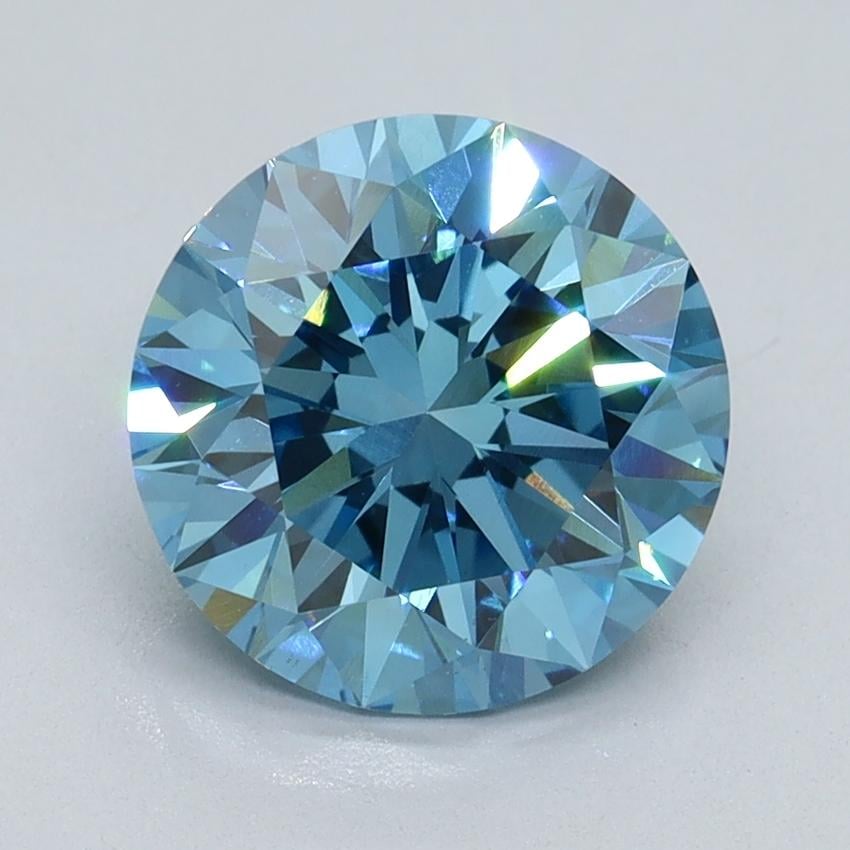 2.36 Ct. Fancy Vivid Blue Round Lab Grown Diamond