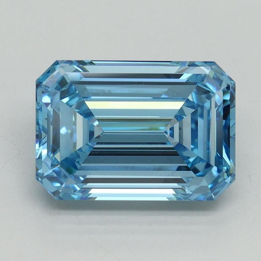 4.18 Ct. Fancy Vivid Blue Emerald Lab Grown Diamond