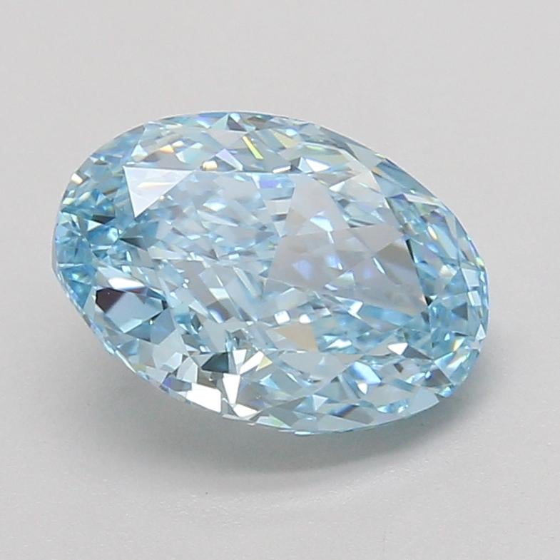 3.08 Ct. Fancy Vivid Blue Oval Lab Grown Diamond