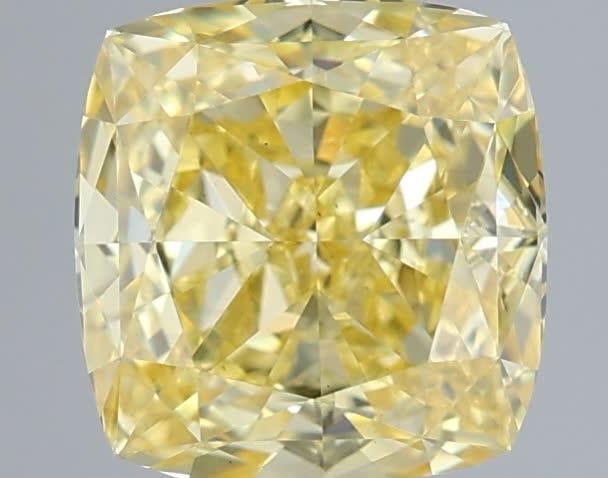 2.05 Ct. Fancy Intense Yellow Cushion Lab Grown Diamond