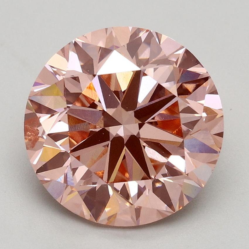 3.01 Ct. Fancy Intense Pink Round Lab Grown Diamond